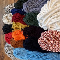 컬러면로프 2-28 국산 18Color 1M단위 마크라메 재료 실 끈 칼라면로프 면줄 색깔줄, 1개, 네이비
