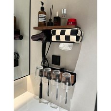  다이슨드라이기 다이슨드라이기파우치 드라이기 다이슨드라이기보관케이스 다이슨드라이기거치대 헤어, 건애쉬콤보-왼쪽헤어드라이어랙+칫솔홀더4컵유리 