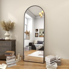 BEAUTYPEAK 1610mm x 520mm 벽걸이 거울 초대형 사이즈 전신거울 걸거나 기울일 수 있습니다 벽걸이거울 아치형 전신거울 벽걸이 거울 아치형거울벨트 스탠드