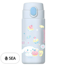릴팡 더보틀 엣지 원터치 이중스텐 물통 시나모롤, 360ml, 5개
