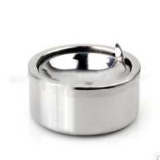 스테인리스 스틸 실버 방풍 재떨이 담배 뚜껑 원형 흡연, 04 Style 2 silver, 1개