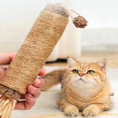 이니샵 휴대형 자연원목 고양이 스크래쳐 면로프, 1개