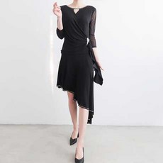 차차퀸 언발란스핫픽스스커트, 블랙