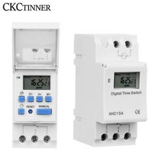 LCD 디지털 타이머 AHC15A 프로그래밍 가능 시간 릴레이 스위치 컨트롤러 12V 24V 48V AC 110V 220V 전자, 교류 220V, 5)AC 220V, 1개