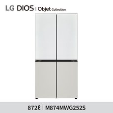 [LG](m) 디오스 오브제컬렉션 더블매직스페이스 냉장고 872L M874MWG252S