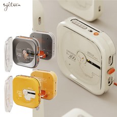 [CY] SYITREN R400 무선 블루투스 CD 플레이어 CD/CD-R/CD/RW지원OK 레트로 감성 스피커 2000mah 선물템, 세트버전(본체+보호케이스), 옐로우, NO-추가안함 - 2000블루투스cd플레이어