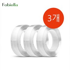 FOBIELLA 1+1+1 초강력 다용도 투명 양면테이프 2M (3개입) 중량무시 흔적없이 깨끗한 괴물접착력, 폭3cm 길이2m 두께1mm ( 3개 )