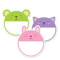 [아페페] 새학기 봄맞이 어린이집 동물모양 교체용 네임스티커 3개 파일정리 LP00000JQ-3, 토끼-블루