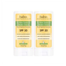 Babo Botanicals Super Shield Sport Stick Sunscreen SPF 51 베이비 초등학생 자외선차단 선스틱 2개, 1개