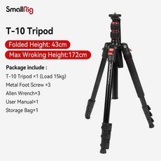 전문가용 트라이포드 SmallRig T-20 알루미늄 합금 삼각대 전문 사진 DSLR 카메라 휴대용 전화 3474C, 01 Tripod