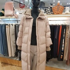 주크 니트후드 구스 롱 패딩 Z194PSG801