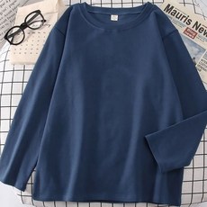 가을 탑 여성용 긴팔 티셔츠 순색 완전 어울림 레깅스 셔츠 루즈핏 스트릿 블라우스