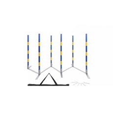 강아지 어질리티 막대 애견 야외 장애물 위브폴 폴대 6막대, 6막대ㅣ간격 0-60cm 조절 가능, 1개 - 위브폴