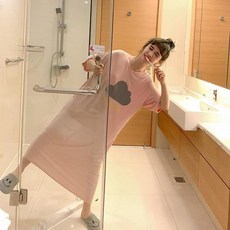 수유 원피스 출산 임산부 면 브이넥 여름 편한 롱 임부복