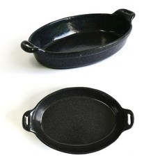 주물접시 업소용 타원형 주물팬 스테이크 철판, 주물팬 단품, 1개