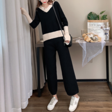 발렌트케이블니트투피스세트