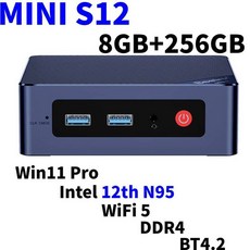 Beelink EQ12 프로 GK 미니 S12 12 세대 인텔 코어 i3 N305 N95 N100 J4125 윈도우 10 11 PC 데스크 와이파이 6 DDR5 BT 컴퓨터, [07] MINI S12 8G256G, 07 MINI S12 8G256G, 한개옵션1
