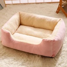 고양이비닐하우스 길고양이겨울집 급식소 고양이 침대 개 소파 부드러운 애완 동물 사각 봉제 개집 따뜻하고 두꺼운 빨 수 있는 중형 소형 집 용품, 1개, 없음