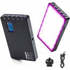 알루미늄 합금 셸 OLED 디스플레이 2500K-8500K 컬러 범위 360° 풀 컬러 8 기능 모드 내장 배터리 탑재 RGB LED 풀 컬러 라이, 단일옵션