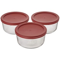 앵커 호킹 4 컵 식품 저장 용기 레드 뚜껑 (3)