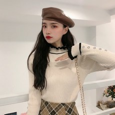 가을겨울 여성 반폴라 블랙 올매치 니트