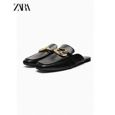 ZARA 자라 메탈릭 디테일 백리스 뮬블로퍼