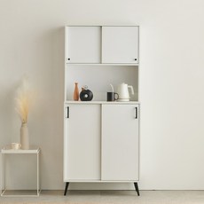 공간철학 타일러 부엌장 주방 미니 수납장 키큰 부엌 홈카페 주방 수납장 800, (GSC0042S)화이트