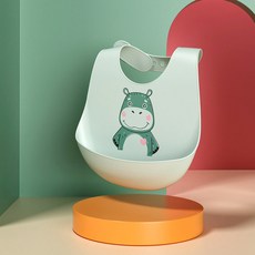 실리콘 베이비 밥받이 입체 방수 초연식 밥주머니 키즈 빅 사이즈 침세탁 턱받이 12-4, 기린