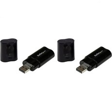 StarTech.com USB 사운드 카드 - 3.5mm 오디오 어댑터 - 외장 사운드 카드 - 검은색 - 외장 사운드 카드(ICUSBaUDIOB)(2팩)