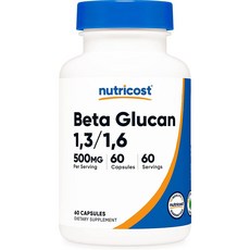 뉴트리코스트 Betaglucan 베타글루칸1316 500mg 60캡슐 베타일삼일육결합, 1개, 60개
