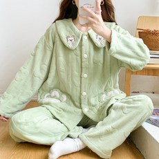 추동 350g 초두꺼운 보온털 항모제모 임산부 잠옷 산모 수유 산후조리