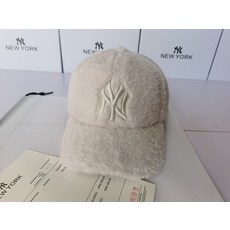 MLB NY양털 야구모자 여성 LA레터링 자수 뽀글이 모자 가을겨울 한국판 소녀캡