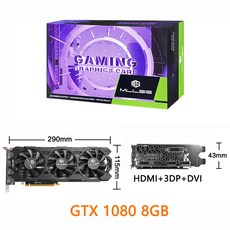 MLLSE 엔비디아 GeForce GTX 1080 그래픽 카드 컴퓨터 게임용 GPU 8GB 비디오 GDDR5X 256 비트 PCI Express 3.0 16, [01] GTX 1080 8GB