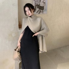 숄 양식 스웨터 여성 겨울 가을 외 입다 니트셔츠 가볍게 사치한 셀럽 소흑 롱