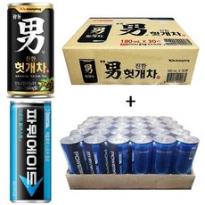 광동 힘찬하루 헛개차 180ml(30캔) + 파워에이드 240ml(30캔), 60개, 180ml