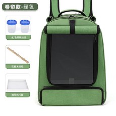 놀이터 투명 산책 새장이동장 가방 외출 앵무새, 롤러 셔터 그린, 1개