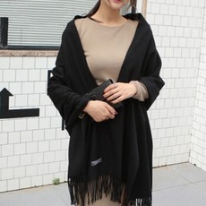 스카프 여성 모직 숄 겨울 캐시미어 스카프 양면 단색 야생 일본과 한국의 긴 두꺼운 검은 색 200 * 70cm