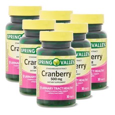 스프링밸리 크랜베리 추출물 500mg Spring Valley Cranberry, 6개, 30정