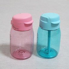 타파웨어 물병 물통 빨대 350ml 2P 핑크+스카이블루, 혼합