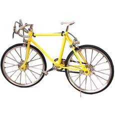 미니어처 레이싱 사이클 자전거 모형 옐로우 19.5cm 미니어쳐 바이크 피규어 정밀 축소 장식소품 자전거매니아