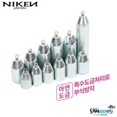  니켄 친환경 봉돌 쇠추 고리추 광어 쭈꾸미(40호까지 야광스티커동봉), 1개 