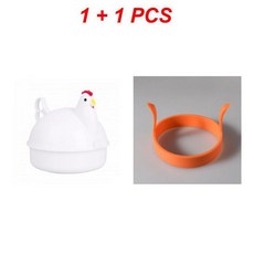 닭 모양 계란 보일러 스티머 4 개 전자 레인지 요리 도구 주방 액세서리, Style AB 2pcs