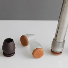브라운폴링 의자 소음방지 다리커버 다리커버 앵글 의자 발커버 원형 8P, 다크브라운