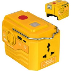 듀월트 20V 배터리용 쿤룬 200W 파워 인버터 DC 20V-AC 110-120V 배터리 AC 콘센트 및 USB가 장착된 휴대용 전원 공급 타입-C 포트 LED 조명배터리 미