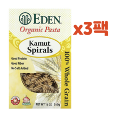 카무트 파스타 Spiral 호라산밀 에덴푸드 340gx3팩, 340g, 3개