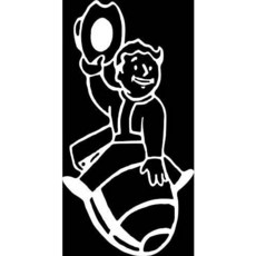 Vault Boy Rodeo WHITE Vinyl Car/Laptop/Window/Wall Decal, 상세내용참조