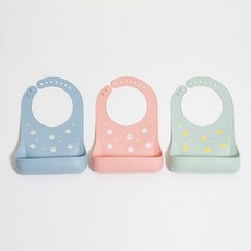 /에디슨 에디슨 프렌즈 베이비 실리콘 턱받이, 핑크 토끼 ES1561, 1개