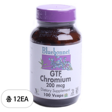 블루보넷 GTF 크로뮴 200mcg 글루텐 프리 베지 캡, 12개, 100정