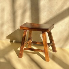  리츠센 사각형 빈티지 고재스툴 높이45cm, 월넛 
