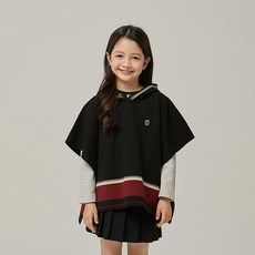 닥스 리틀 닥스키즈 후드 니트 케이프 DUF12IX55M BK